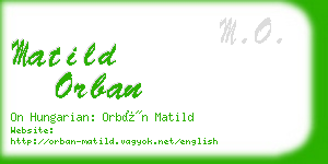 matild orban business card